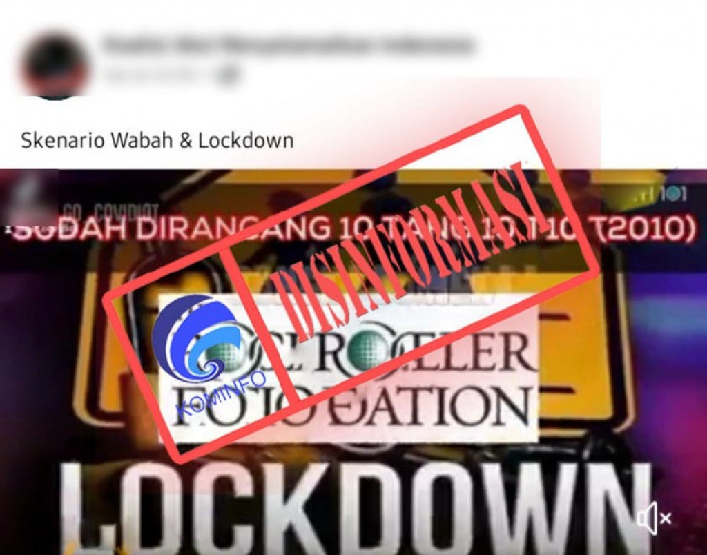 [DISINFORMASI] Skenario Covid-19 dan Lockdown sudah Dirancang Sejak 10 Tahun Lalu